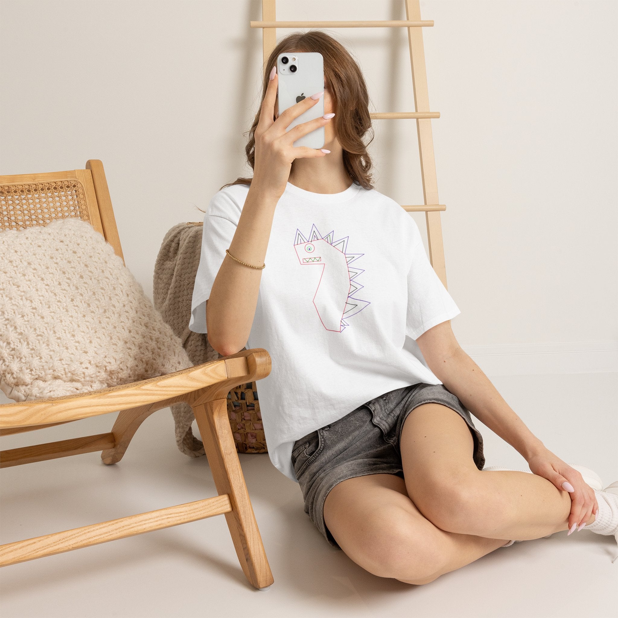 Doodle Dino T‑Shirt - Cute Hand-Drawn 'Love' Dinosaur Tee
