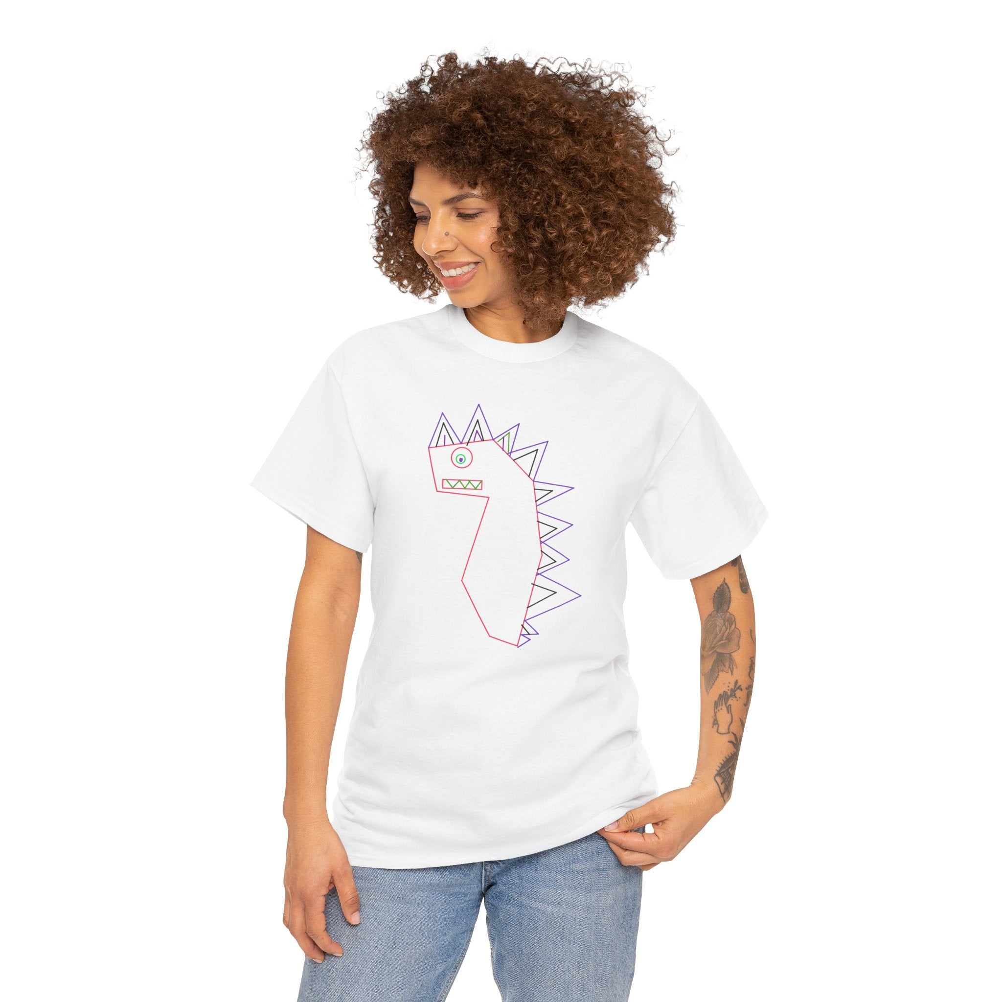Doodle Dino T‑Shirt - Cute Hand-Drawn 'Love' Dinosaur Tee