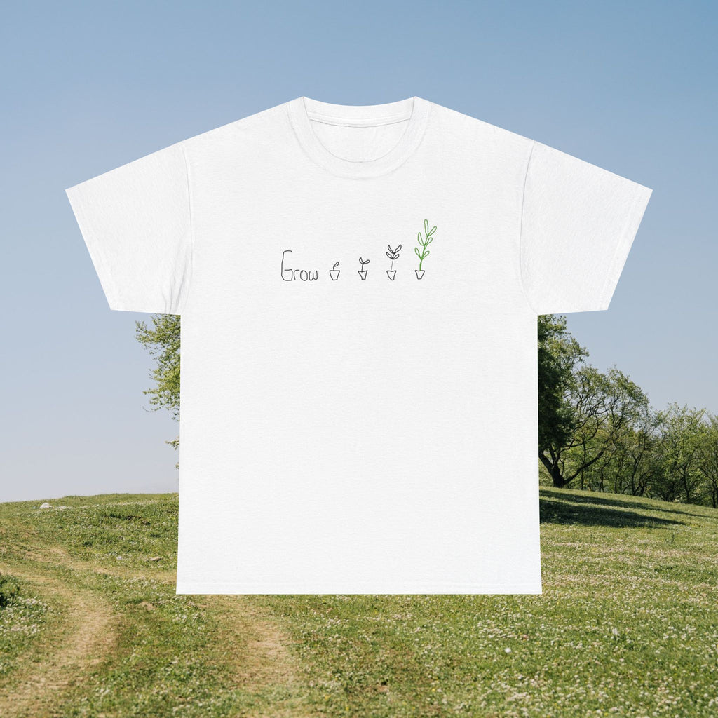 Grow Plant T-Shirt — Minimalist Handwritten Garden Tee