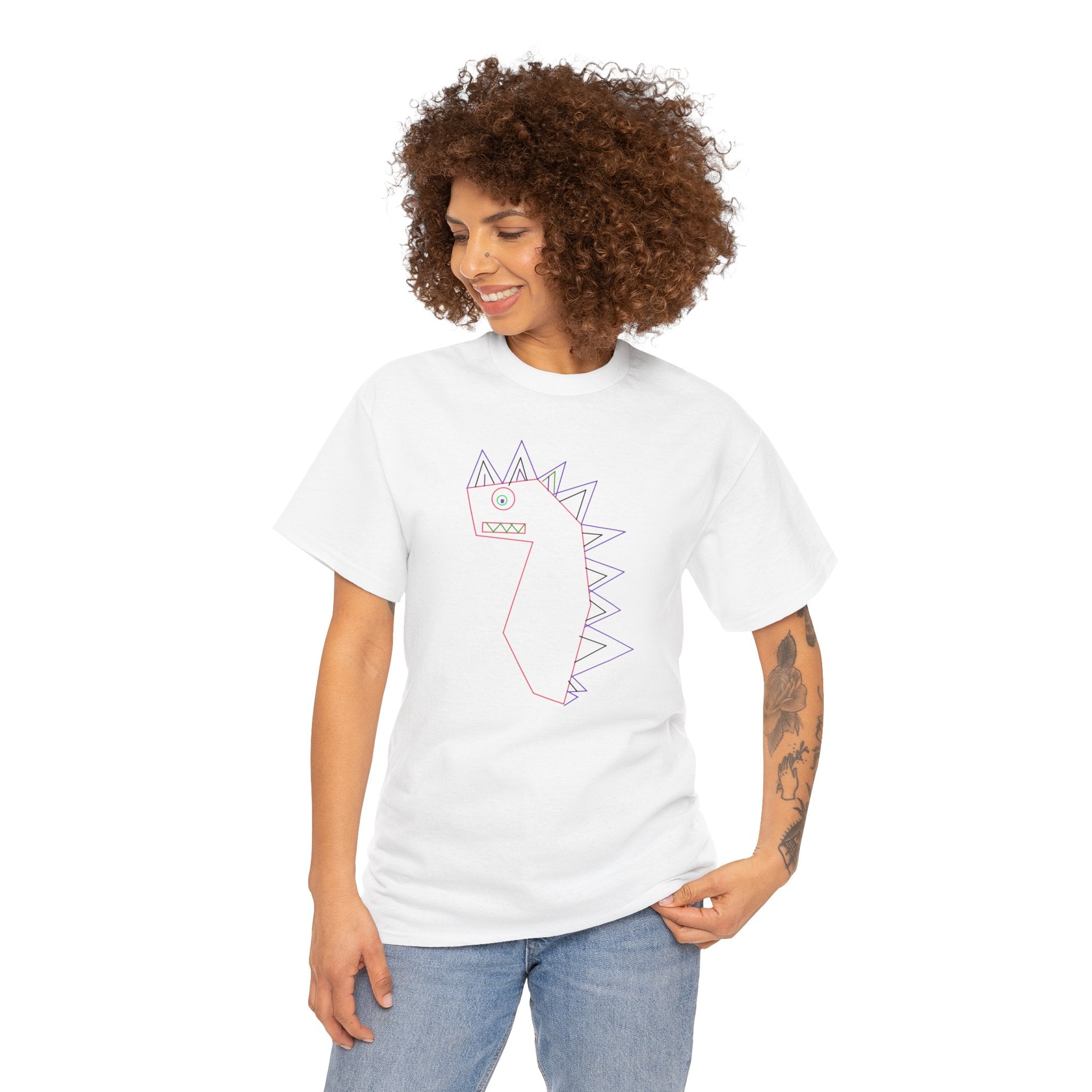 Doodle Dino T‑Shirt - Cute Hand-Drawn 'Love' Dinosaur Tee