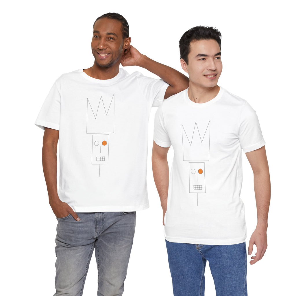Minimal Crown Face Tee — Abstract Line Art T-Shirt